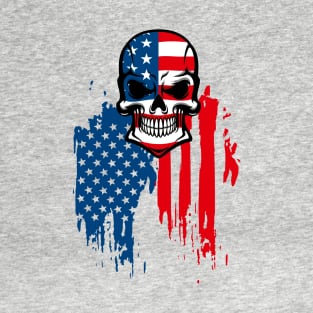 Skull with American Flag T-Shirt